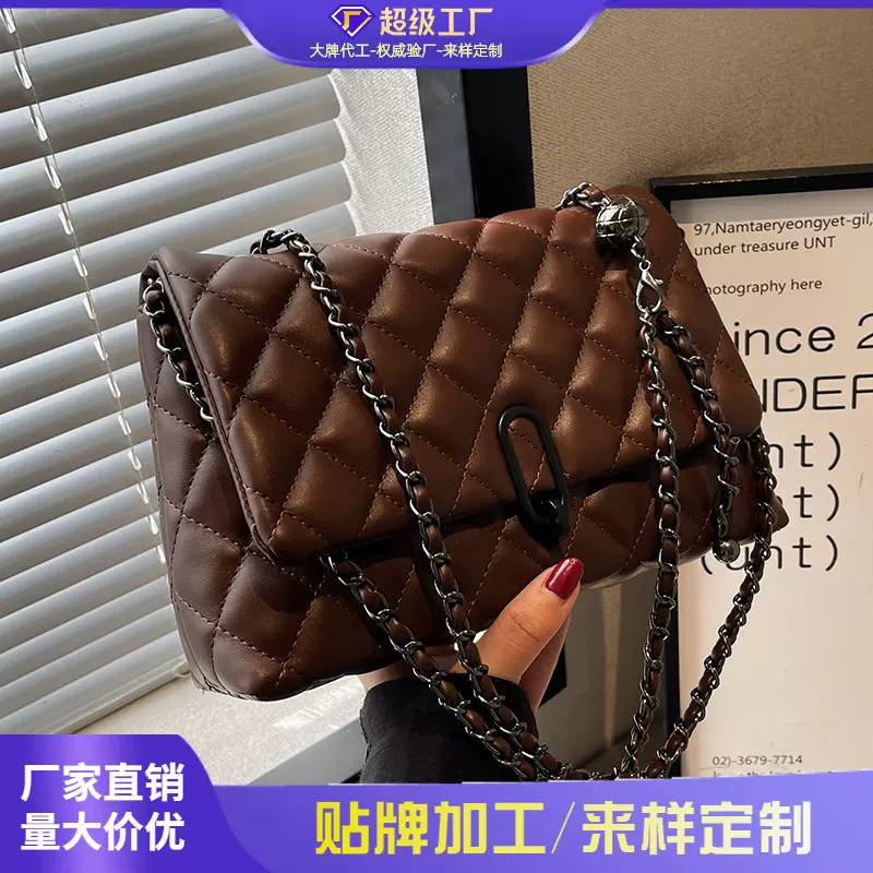高级质感包包女秋冬2025新款潮时尚菱格链条包小众女士单肩斜挎包