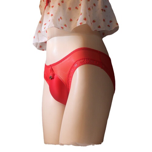 Sexy low-waisted mesh U-shaped pouch with enlarged space capsule sexy underwear passion sponge concave and convex breathable briefs
