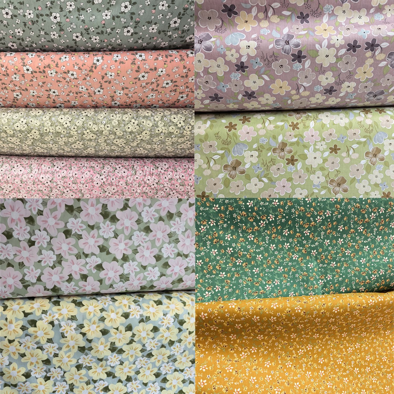 1.6米幅宽纯棉布料 印花时尚服装面料 小卡通动物家纺全棉布批发