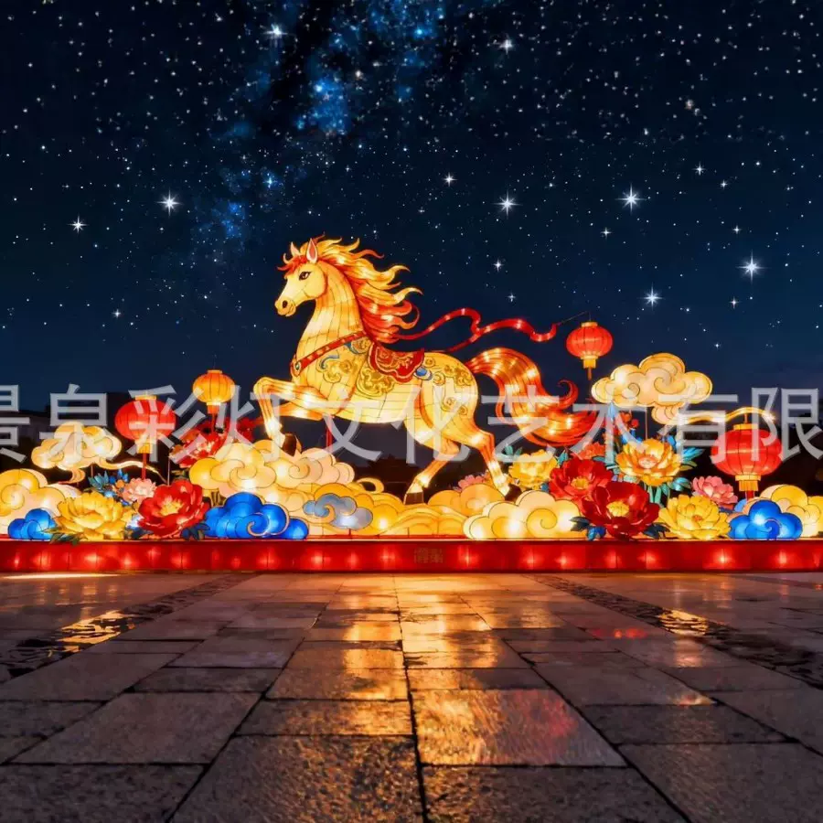 2026马年主题大型花灯春节元宵喜庆灯笼自贡景区彩灯不夜城花灯