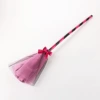 Black rose red winding rod flat head broom (wide ribbon)