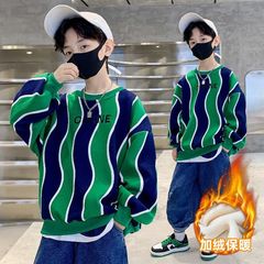 Boys' Spring and Autumn Style Hoodie 2022 New Arrival Children's Street Riding Boys Medium and Large Children's Autumn Outfit Fleece Trendy Cool