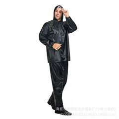 オックスフォード布専用99式大人厚手反射ブラック汎用セパレート式アウトドア防豪雨レインコートレインパンツカバー