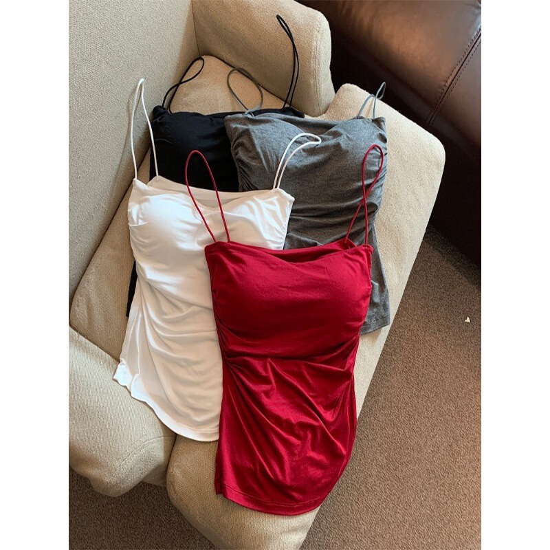 Camisole Women's Summer Beautiful Back Bra One-piece Sexy Spice Girl Fashionable Top with Chest Pad Inner Wearing Outer Wearing Tube Top