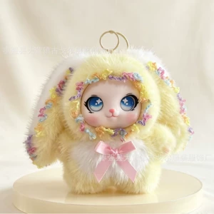 Cross-border popular big-eared rabbit plush pendant doll, rabbit bag accessory, vinyl doll, Loli doll rabbit