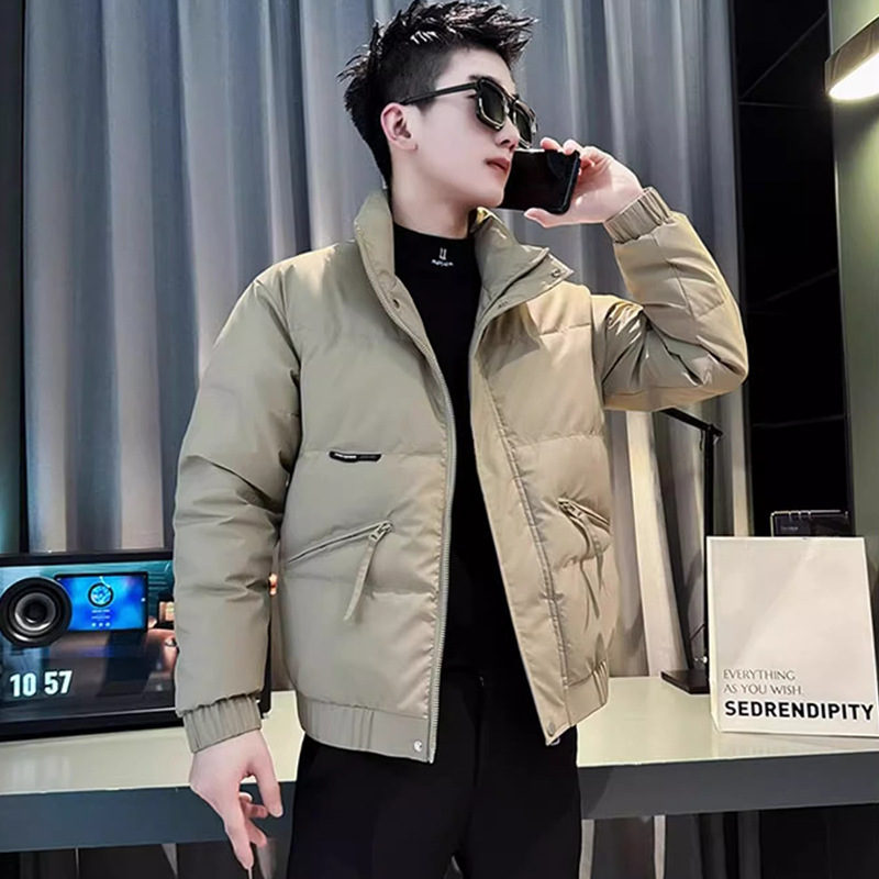 가을과 겨울 조수 브랜드 트렌드면 패딩 재킷 남성용 캐주얼 러피 잘 생긴 기모 두껍게 된면 코트 2024 새로운면 코트