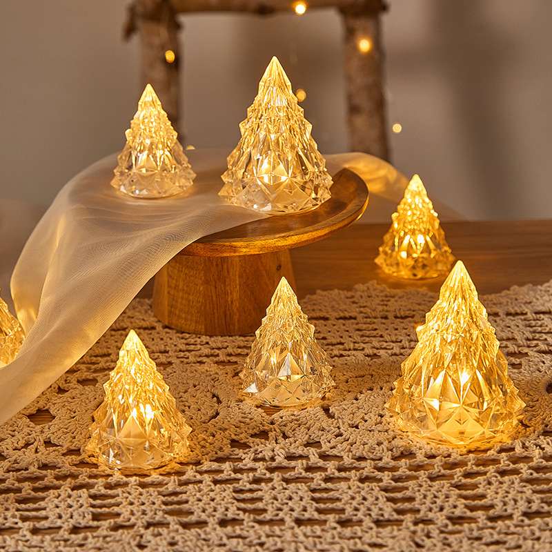 聖誕節冰山小夜燈聖誕樹小夜燈床頭燈氛圍床頭燈求愛求婚電子蠟燭