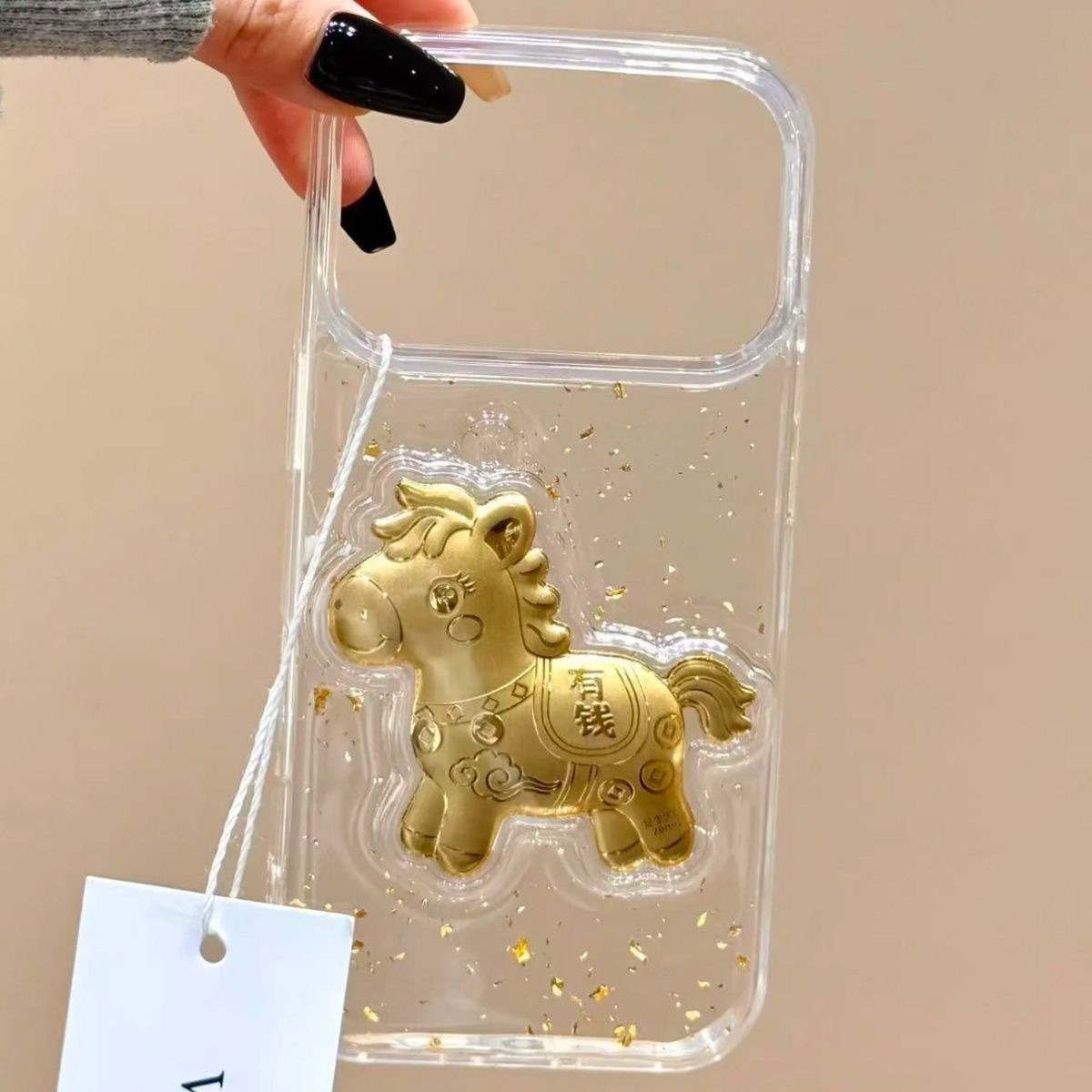 适用滴胶金箔iPhone17promax手机壳马上有钱苹果16保护套1415新款