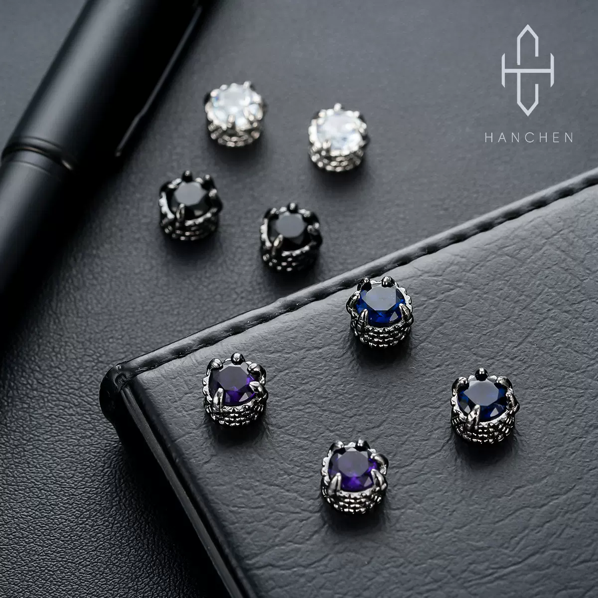 龙爪磁吸耳夹男轻奢高级感百搭镶钻无耳洞耳饰女时尚小众饰品批发