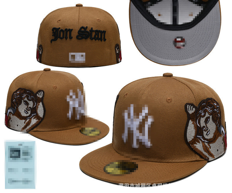 新款L-A N-Y棒球帽字母刺绣嘻哈帽尺寸帽时尚帽子Fitted cap T-38|undefined