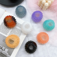 Jelly-colored bird's nest-style lazy hair clips for messy buns, high ponytail holders, and updo tools—adjustable, stretchable Korean-style hair grips for women.