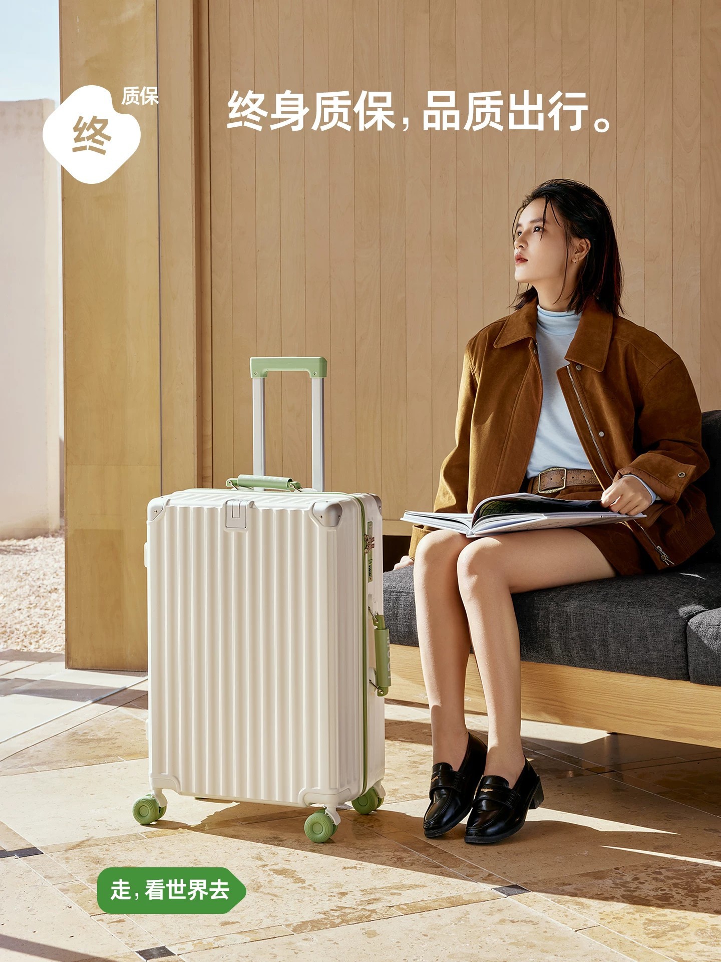 Durable suitcase with zipper, 20 inch, increased thickness 5