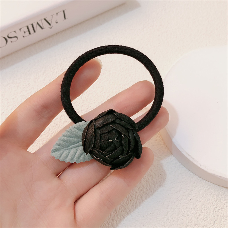 El viento francés pequeño anillo de cabello de rosa para mujeres de alto nivel de ardor de flores de borde de cabeza de correa de cabello para chicas