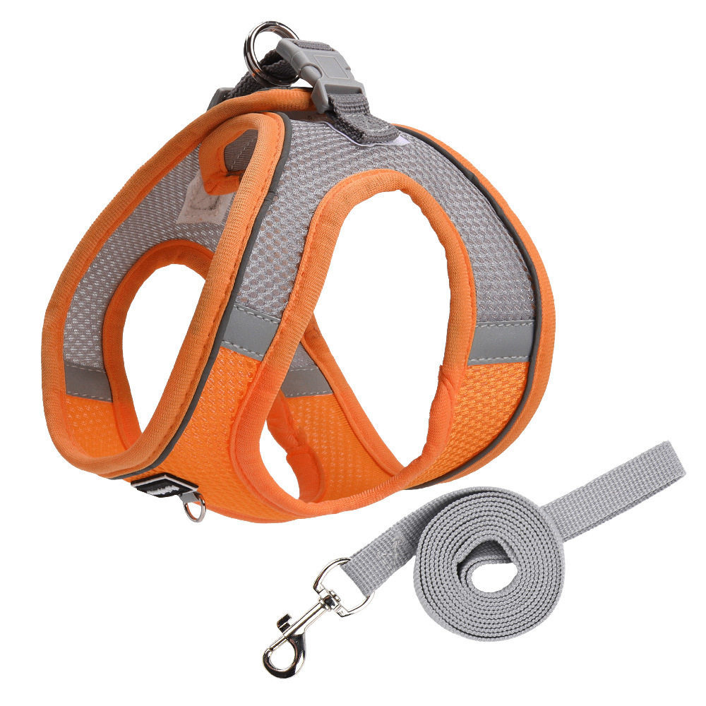 Nuevo tipo de chaleco respirado mascota cinturón de pecho anti-desprendimiento de la cuerda de tracción de perros, cuerda de tracción de mascota reflectante