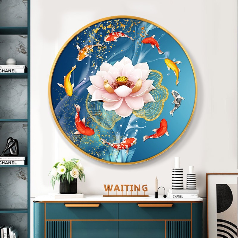 Nueve peces cuadros redondos porche pinturas decorativas lujosas pasillo fantasía pasillo comedor pinturas colgadas fondo de sofá sala de estar