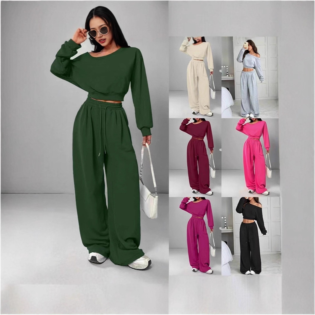 New Hot-selling European And American Casual Set Solid Color...