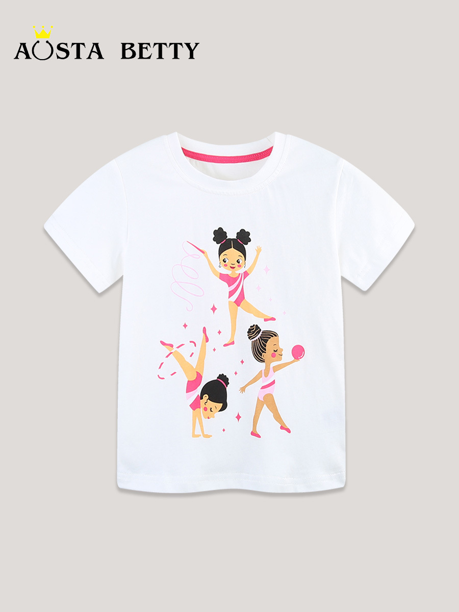 Children's summer fashionable short sleeve T-shirt with a round…