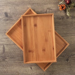 Hotel Bamboo Wood Tray Commercial Home Living Room Water Cup Wood Tea Tray Rectangular Bamboo Serving Food BBQ Tray