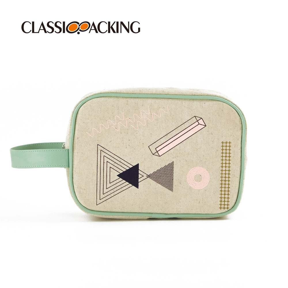 Bolsa de almacenamiento portátil simple, fabricante de bolsas de lavado de viaje de gran capacidad, bolsa de cosméticos de lino portátil multifuncional al por mayor