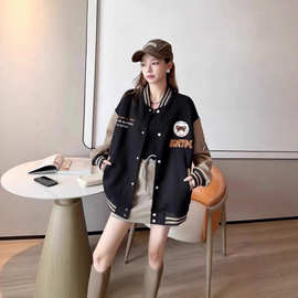 女童外套秋冬款洋气棒球服2025新款儿童女孩大童休闲夹克加绒卫衣