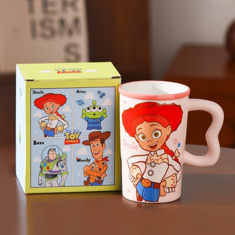 Tazas de Toy Story de gran capacidad de tazas de cerámica nuevas caricaturas de alto valor de pareja tazas de agua de oficina
