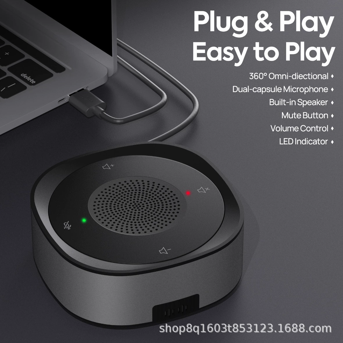 Table microphone, speakers, 3D