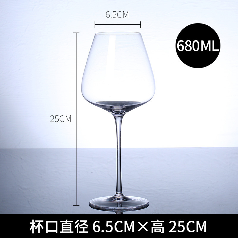 Taza hecha a mano de cristal integral, taza de vino rojo, taza de alto pie, taza de vino rojo de gran vientre especial para bodegas