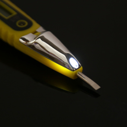 Digital display electric test pen electrician testing LED induction lighted screwdriver electric test 12-250V test on-off electric pen