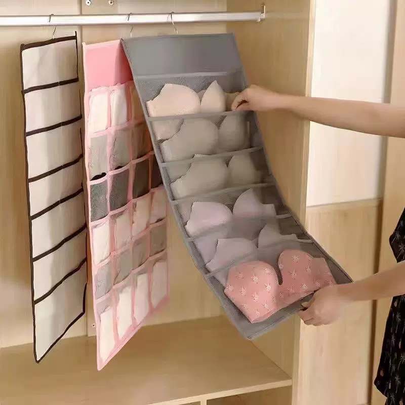 家用衣柜内衣内裤收纳挂袋布艺寝室神器宿舍衣服袜子袋墙上悬挂式