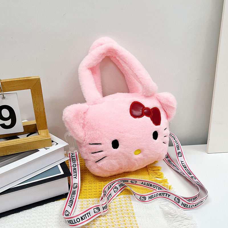 Bolso pequeño lindo para las mujeres 2023 nuevo simple peludo bolso de hombro de dibujos animados estilo coreano chica bolsa de salida portátil