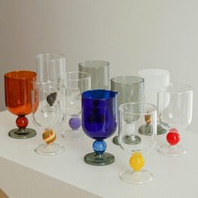 高硼硅玻璃创意高脚杯家用大容量红酒鸡尾酒杯彩色玻璃香槟杯