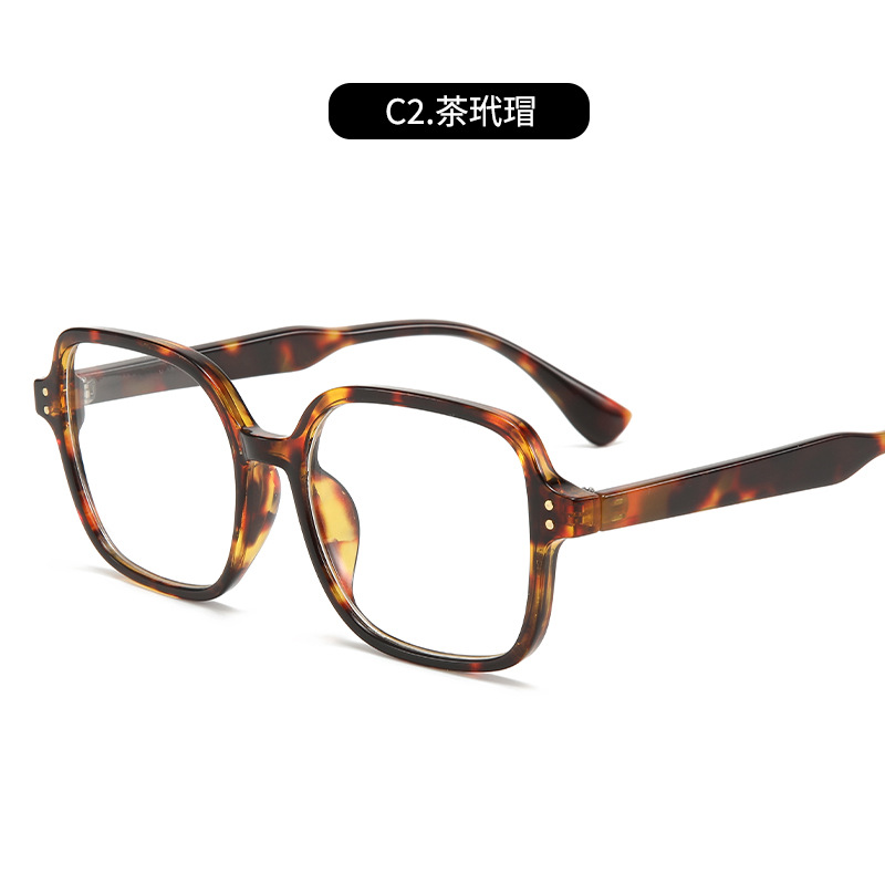 Gafas anti-luz azul que cambian de color para hombre, montura grande, montura óptica retro, gafas sin graduación de moda para mujer, protección ocular transfronteriza, estilo retro artístico.