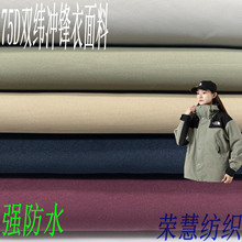 多色供应75D双纬消光小牛津面料 羽绒服棉服夹克冲锋衣 防水速干