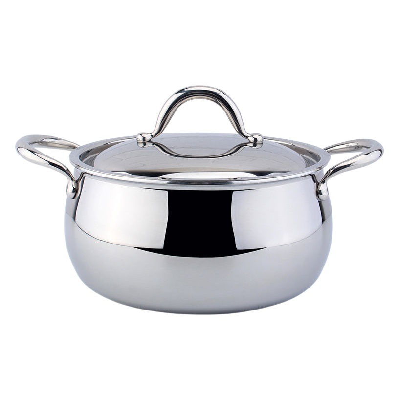 Chockmen Zhuo Deming 18 / 10 tambor de acero inoxidable de doble oreja caldera de acero cubierta sin recubrimiento guisado de fideos de cocción de sopa