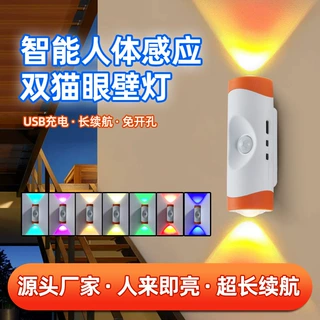 跨境爆款智能人体感应氛围灯投射灯壁灯磁吸小夜灯房间照射灯