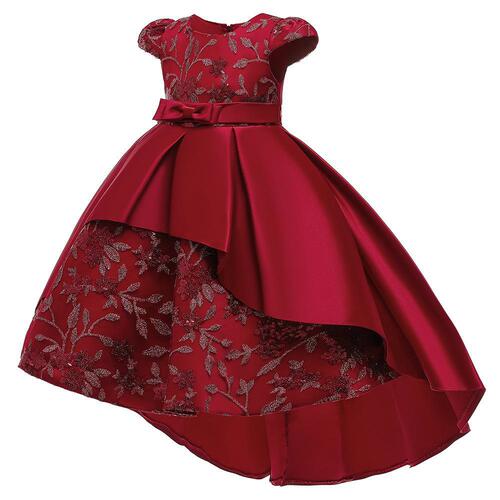 Amazon European and American Sequin Girls' Train Birthday Party Girls' Fashion Show Performance Gown Flower Girl Dress