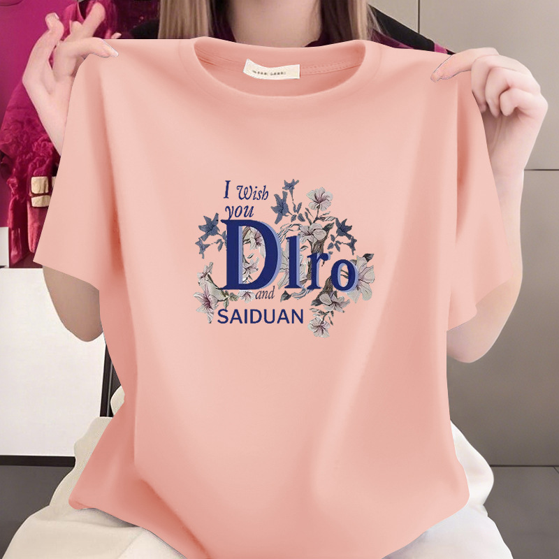 Summer New Style 100% Cotton Short-Sleeved Middle-Aged Mother's Wear Women's T-Shirt Fat mm Covers the Belly and Looks Slimming Look Versatile Top Summer New Style 100% Cotton Short-Sleeved Middle-Aged Mother's Wear Women's T-Shirt Fat mm Covers the Belly and Looks Slimming Look Versatile Top