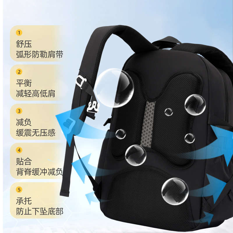 Mochila transfronteriza de peces naturales, mochila de moda de gran capacidad para estudiantes de secundaria, mochila casualizada coreana.