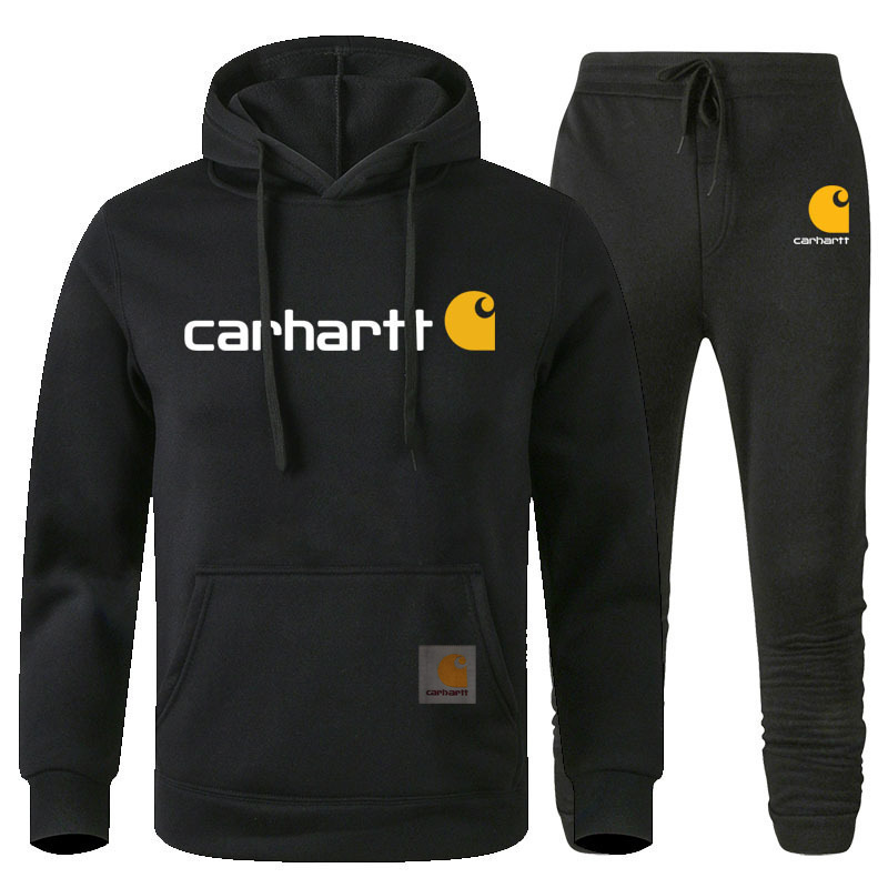 Cross-Border Amazon Trendy Brand Carhartt Two-Piece Set Mango Letter Sweatshirt for Men and Women, Fleece-Lined Hoodie Wholesale