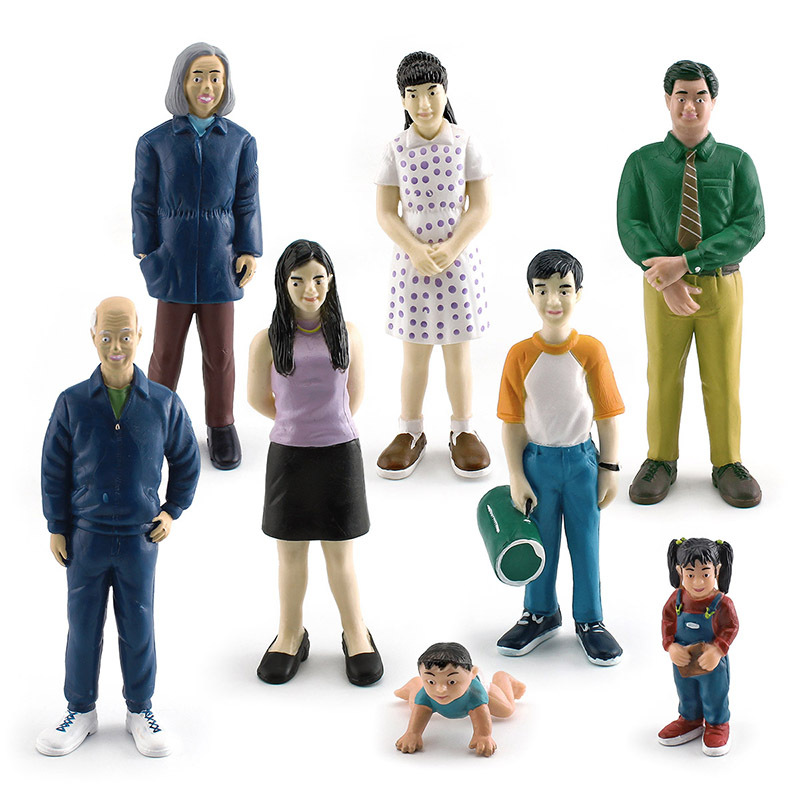 Transfronterizo simulación figura Modelo Mamá y Papá abuelo abuela niño niña bebé mesa de arena muñeca decoración juguete
