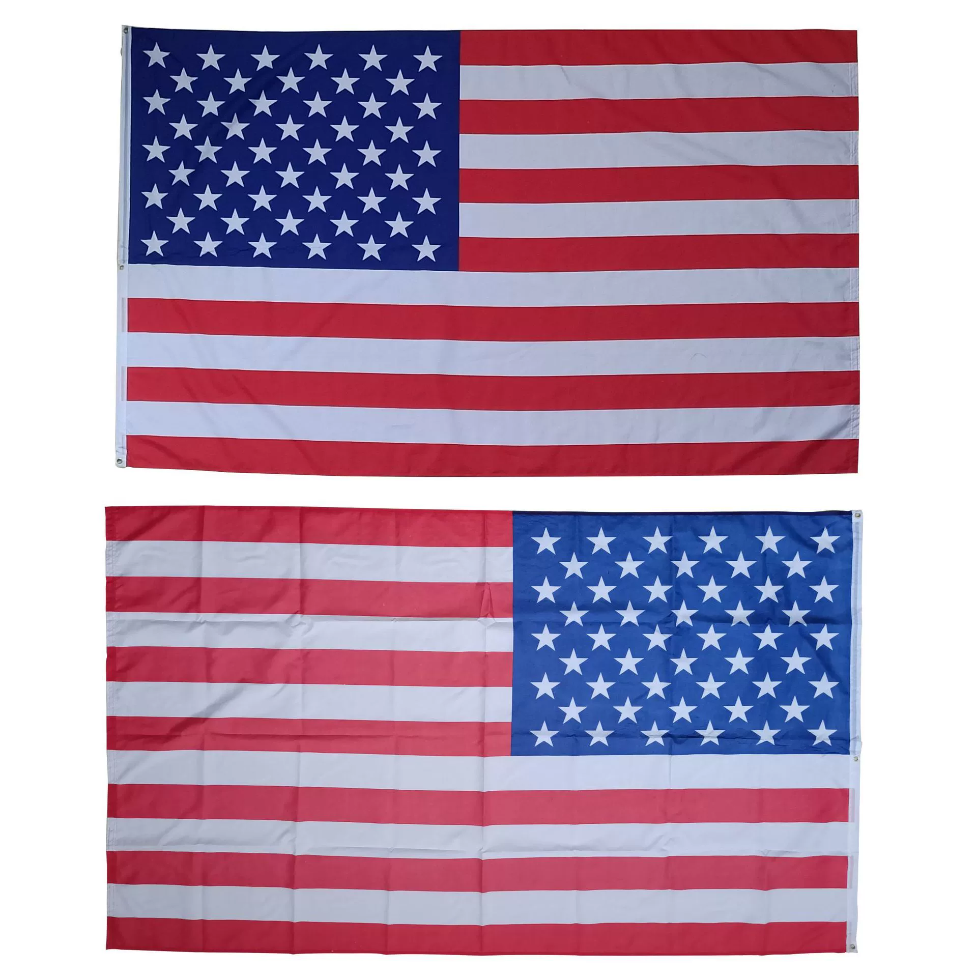 Флаг США 150×240 см, полиэстер 100 г/м², шелкография, двойная строчка для улицы