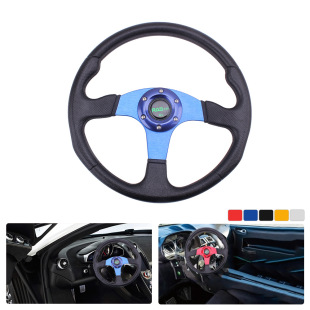 Cross-Border Car Modified Steering Wheel Pu Racing Steering Wheel 14-Inch 350mm Competitive Game Steering Wheel Universal