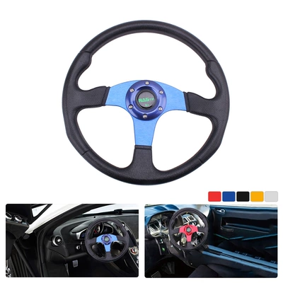 Cross-Border Car Modified Steering Wheel Pu Racing Steering Wheel 14-Inch 350mm Competitive Game Steering Wheel Universal