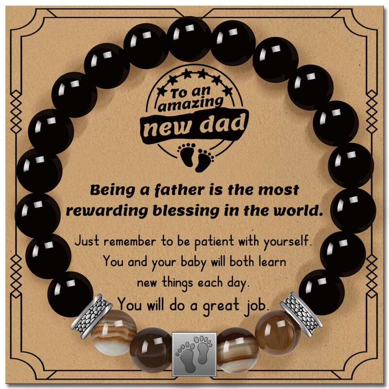 Father's Day Gift Bracelet Obsidian Agate Stone Stainless Steel Square Beads Men's Gift Obsidian Bracelet Jewelry Father's Day Gift Bracelet Obsidian Agate Stone Stainless Steel Square Beads Men's Gift Obsidian Bracelet Jewelry
