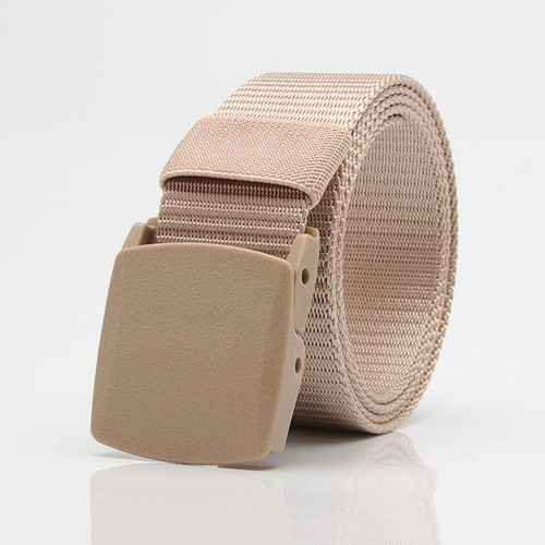 Outdoor men and women tactical belt student military training nylon belt breathable plastic buckle canvas belt female manufacturer wholesale