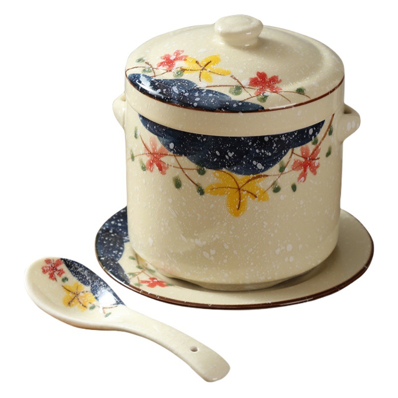 Ceramic Water-proof Stew Pot with Lid Double Lid Stewed Bird's Nest Steamed Egg Double-ear Stew Pot Household Medium and Large Soup Pot Restaurant Hotel