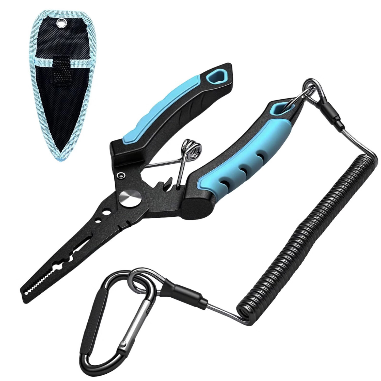 Multifunctional fishing pliers with titanium-coated eagle-beak design, for cutting hooks, sea fishing, and controlling fish; fishing pliers set, fishing scissors