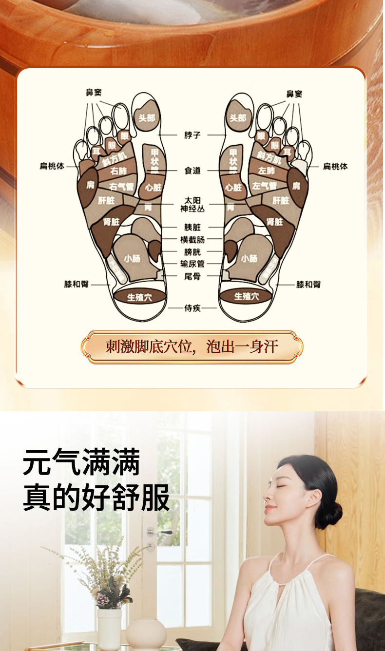 Ginger Mugwort Sichuan Pepper Foot Soak Pack Jiang Ai Hua Jiao 30g x 5 Bags Herbal Foot Bath in use