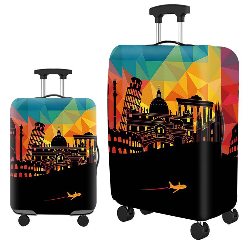 cubierta de maleta gruesa y resistente al desgaste cubierta de caja elástica caja de tracción cubierta de polvo cubierta de maleta de viaje impresión completa