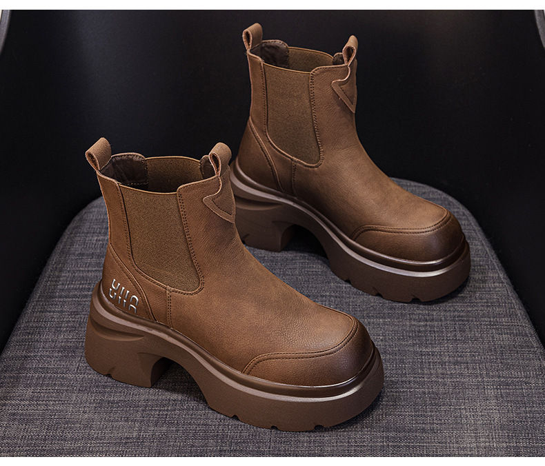 Giày boot Martin đế dày tăng chiều cao nữ phong cách Anh quốc — M2956-1 plus nhung vàng, M2956 lớp lót đơn màu nâu, M2956-1 plus nâu nhung, M2956 đơn màu vàng chi tiết 22